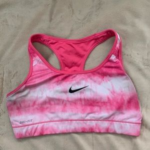 Pink Nike sports bra